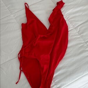 & Other Stories Vibrant Red Swimsuit